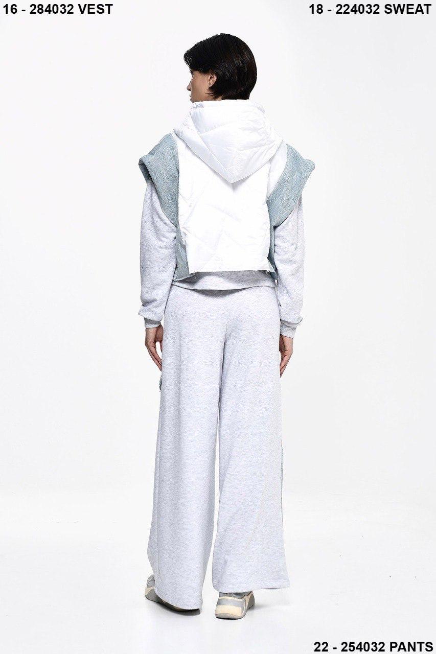 Vest white Denim piped