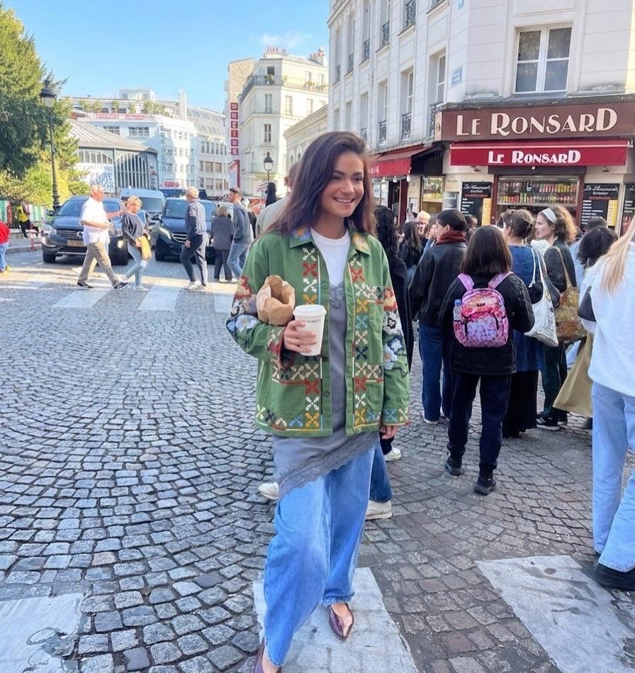 Jacket olive embroidery