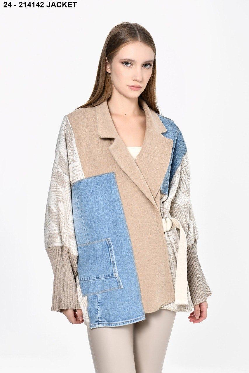Beige X denim DQ pattern