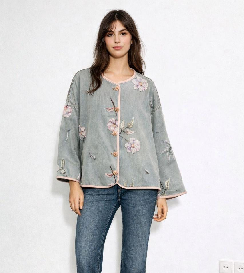 Jacket denim embroidery