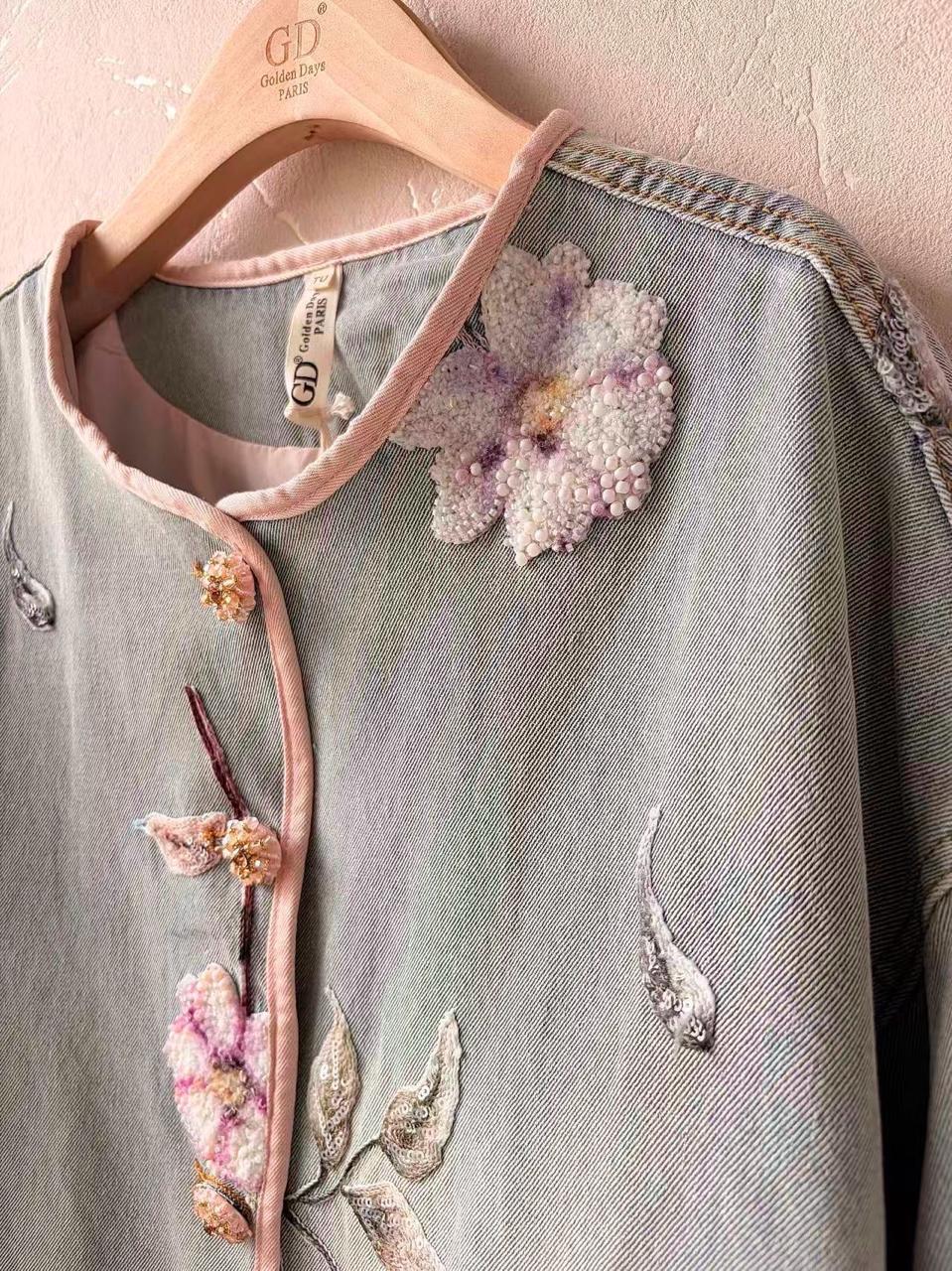 Jacket denim embroidery