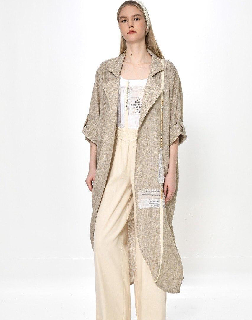 Cardigan beige mix