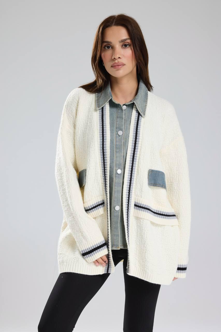 Offwhite fur denim jacket