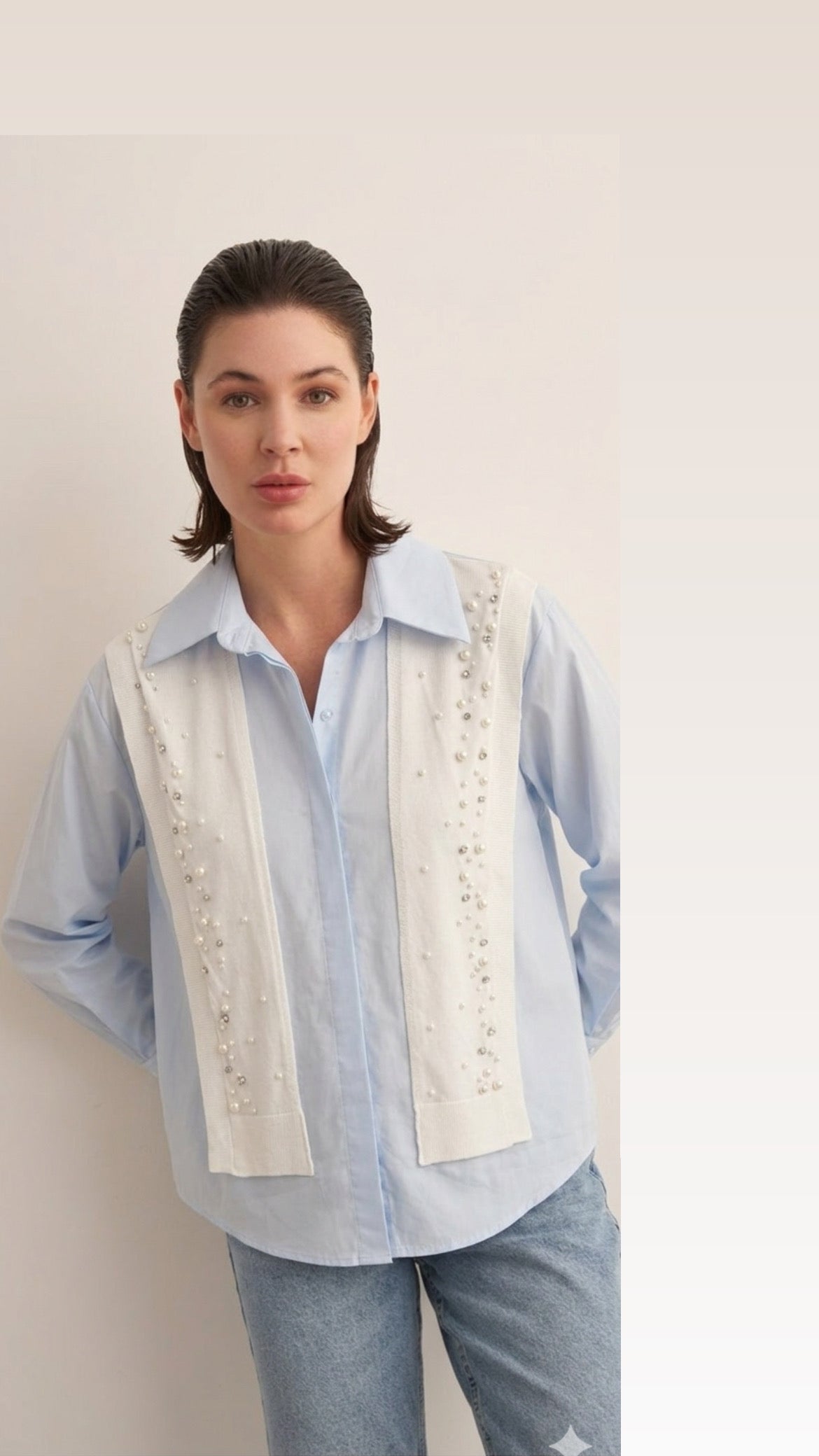 Shirt blue pearl