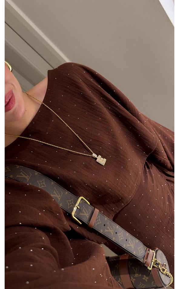 Set strass brown belt