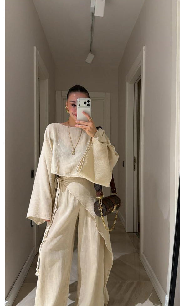 Set beige strass belt