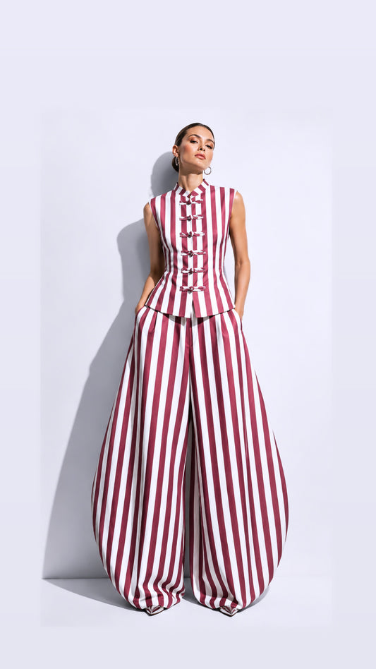 Set stripe pink burgundy