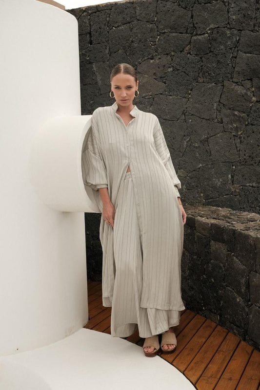 Set stripe mint silk