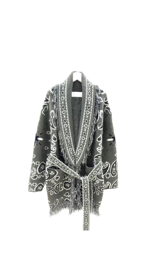 Bandana cardigan olive