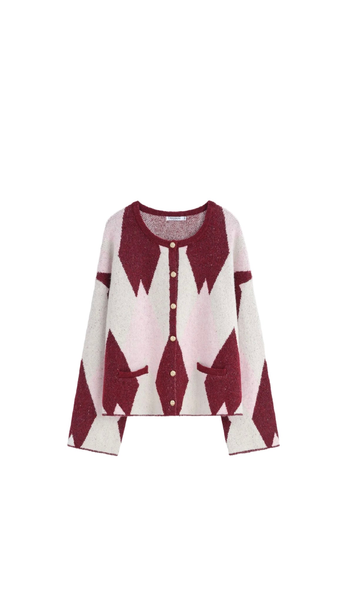 Cardigan Argyle Burgundy