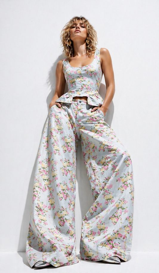 Set floral blue
