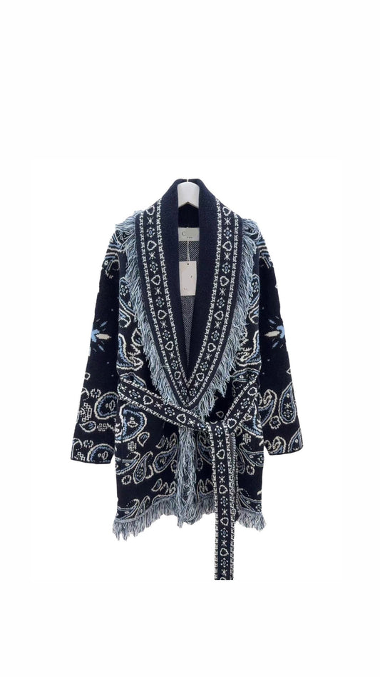 Bandana cardigan navy