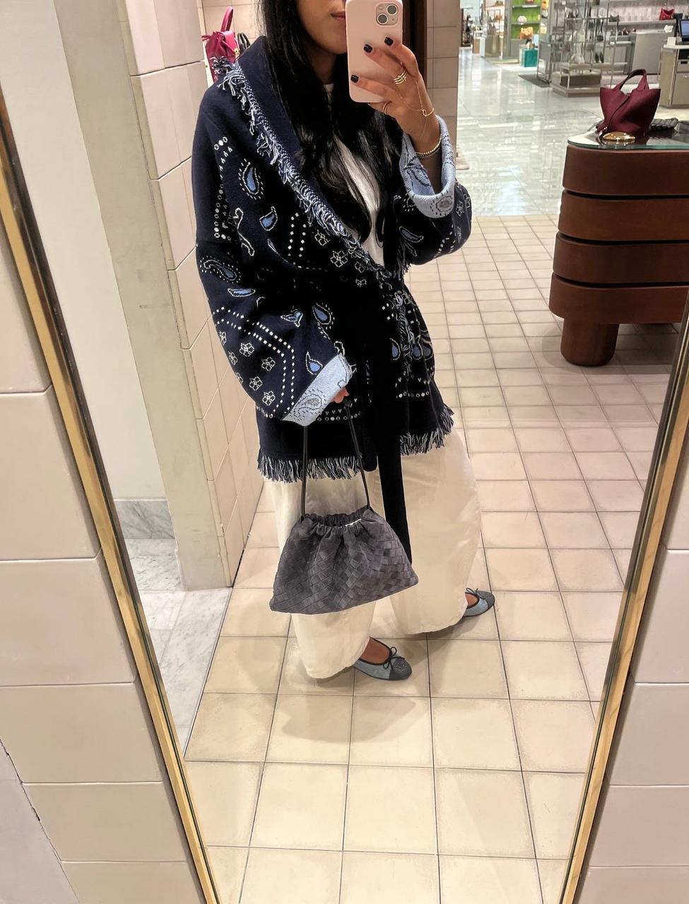 Bandana cardigan navy