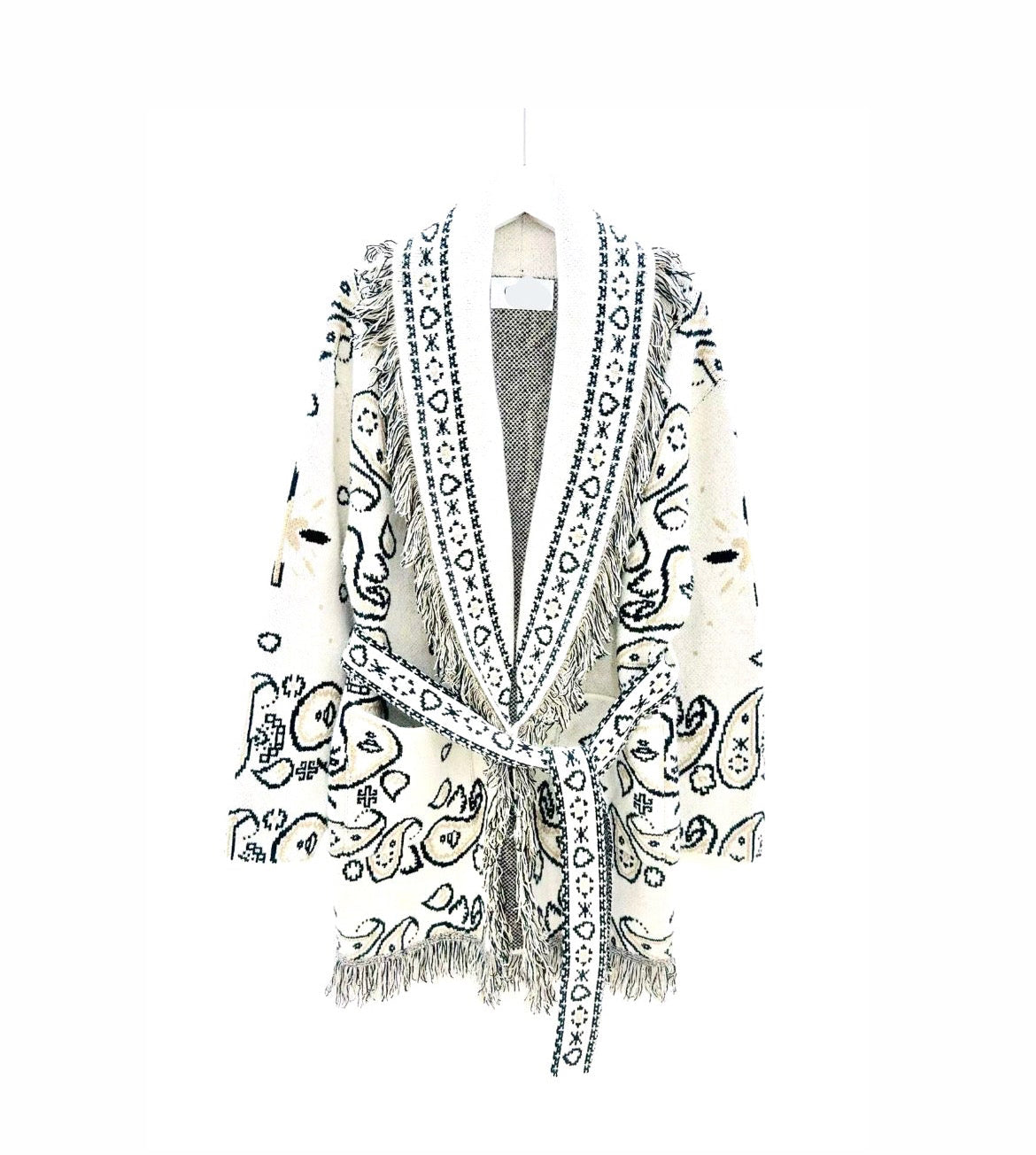 Bandana cardigan offwhite
