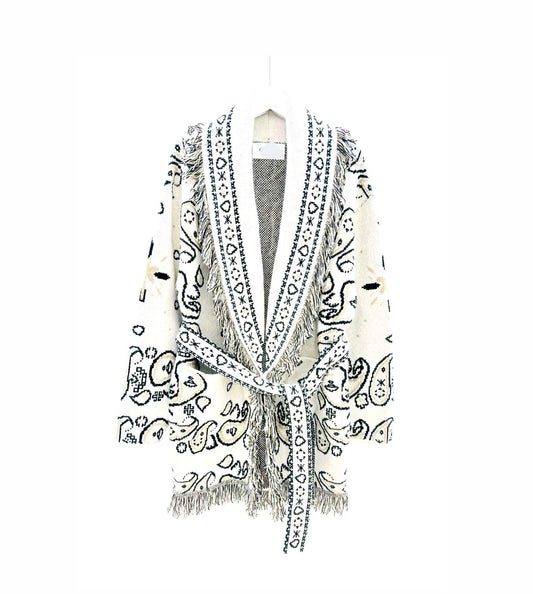 Bandana cardigan offwhite