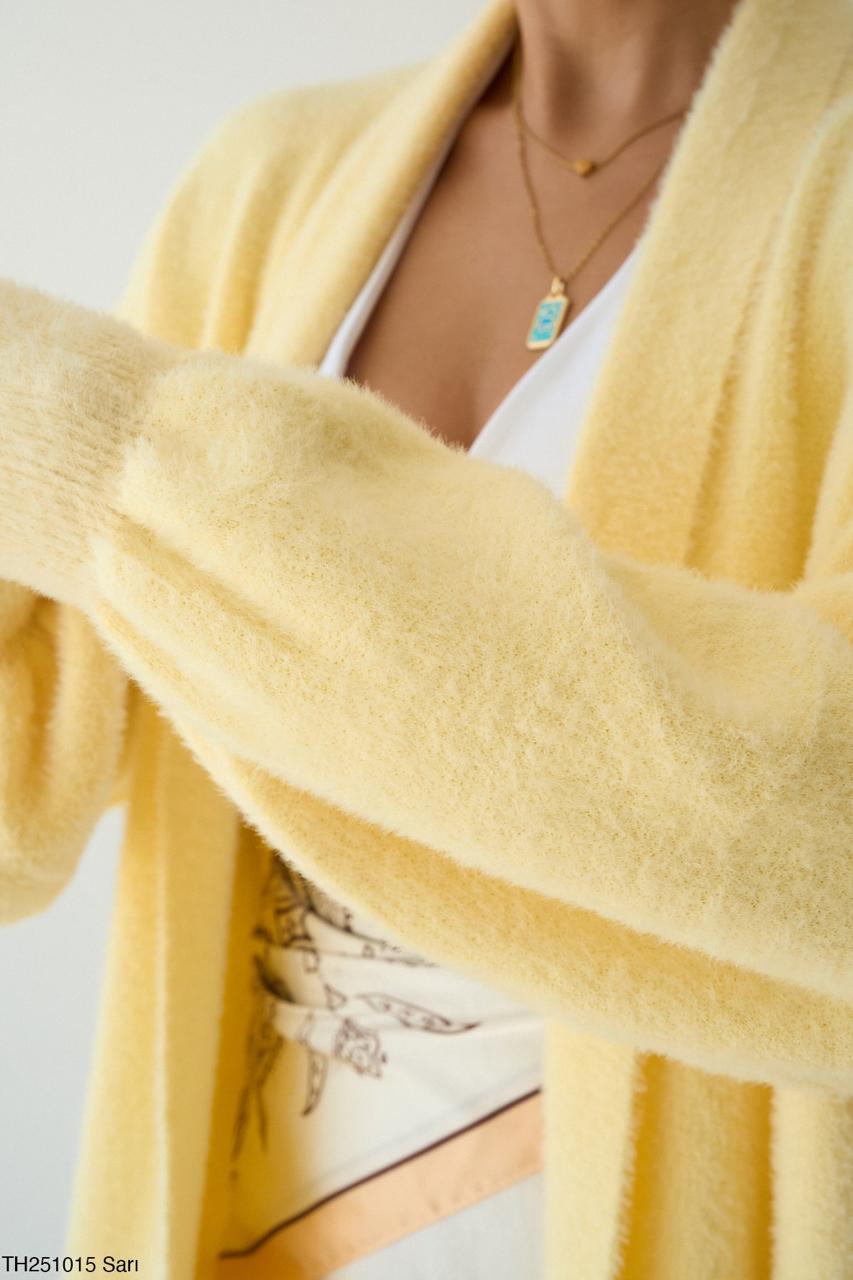 Fur cardigan yellow