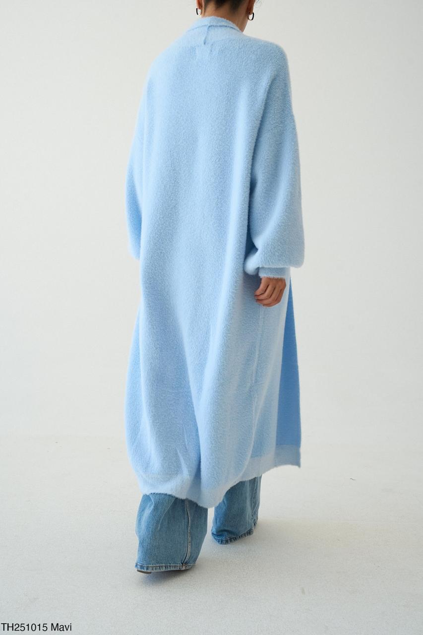 Fur cardigan light blue