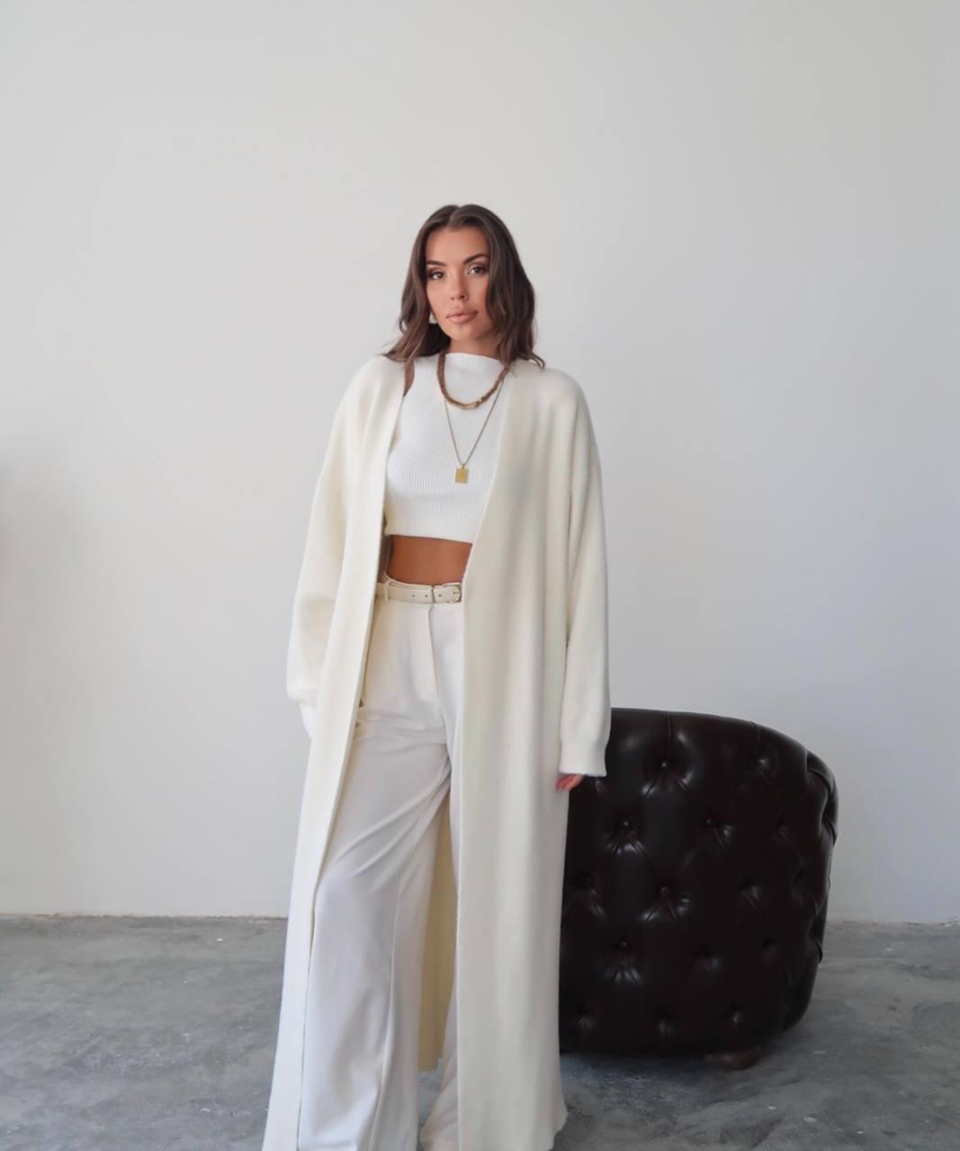 Fur cardigan offwhite