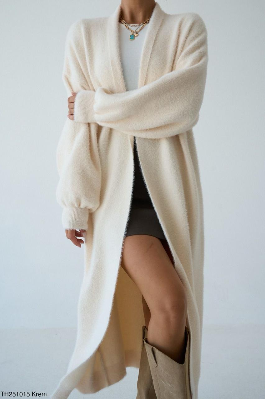 Fur cardigan offwhite