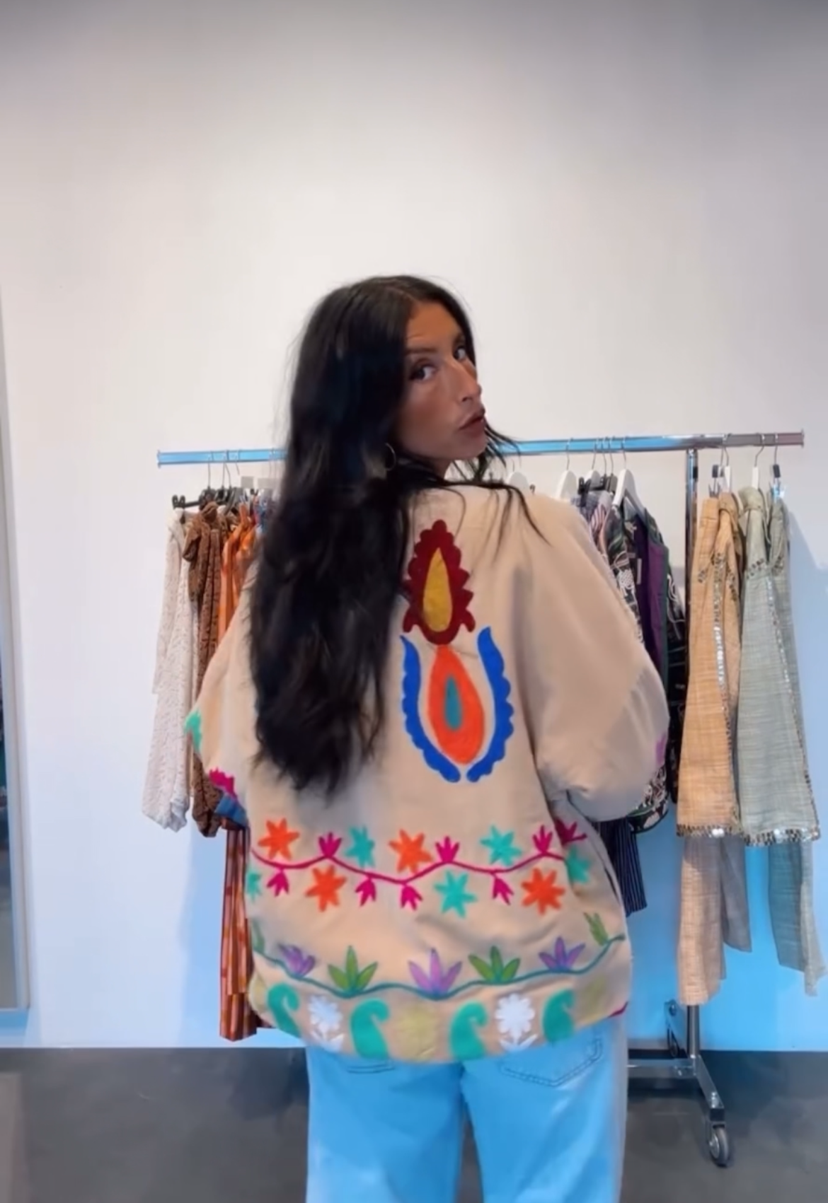 Jacket embroidery colorful