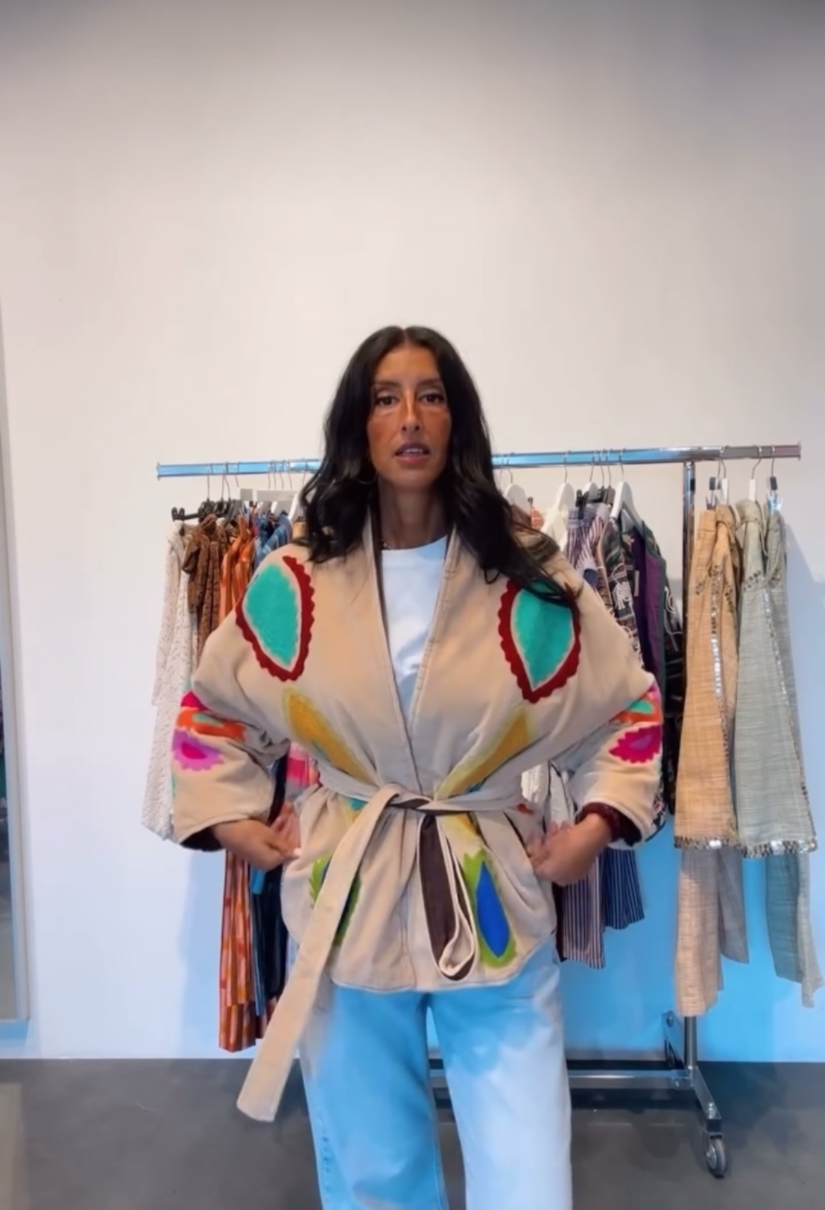 Jacket embroidery colorful