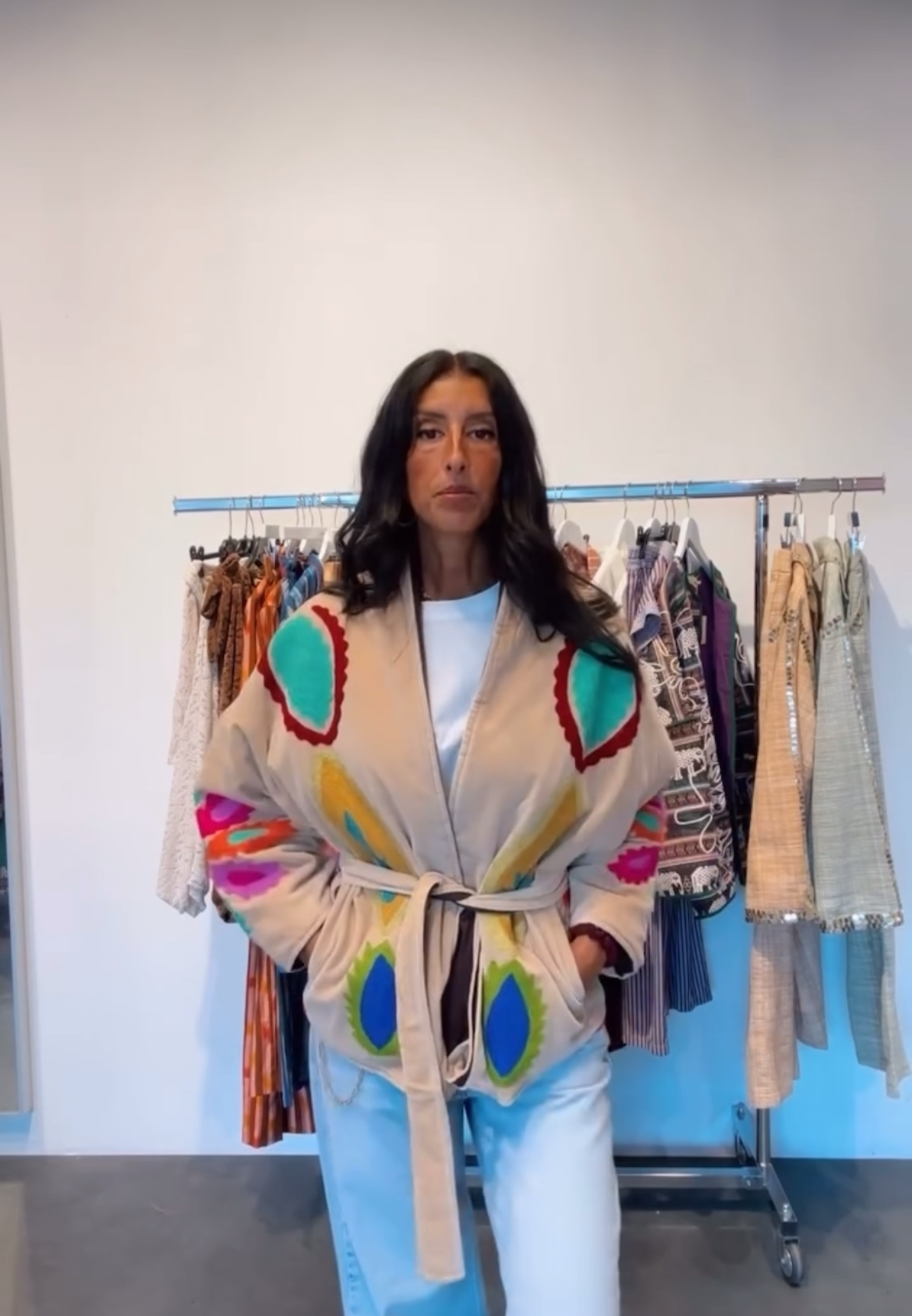 Jacket embroidery colorful