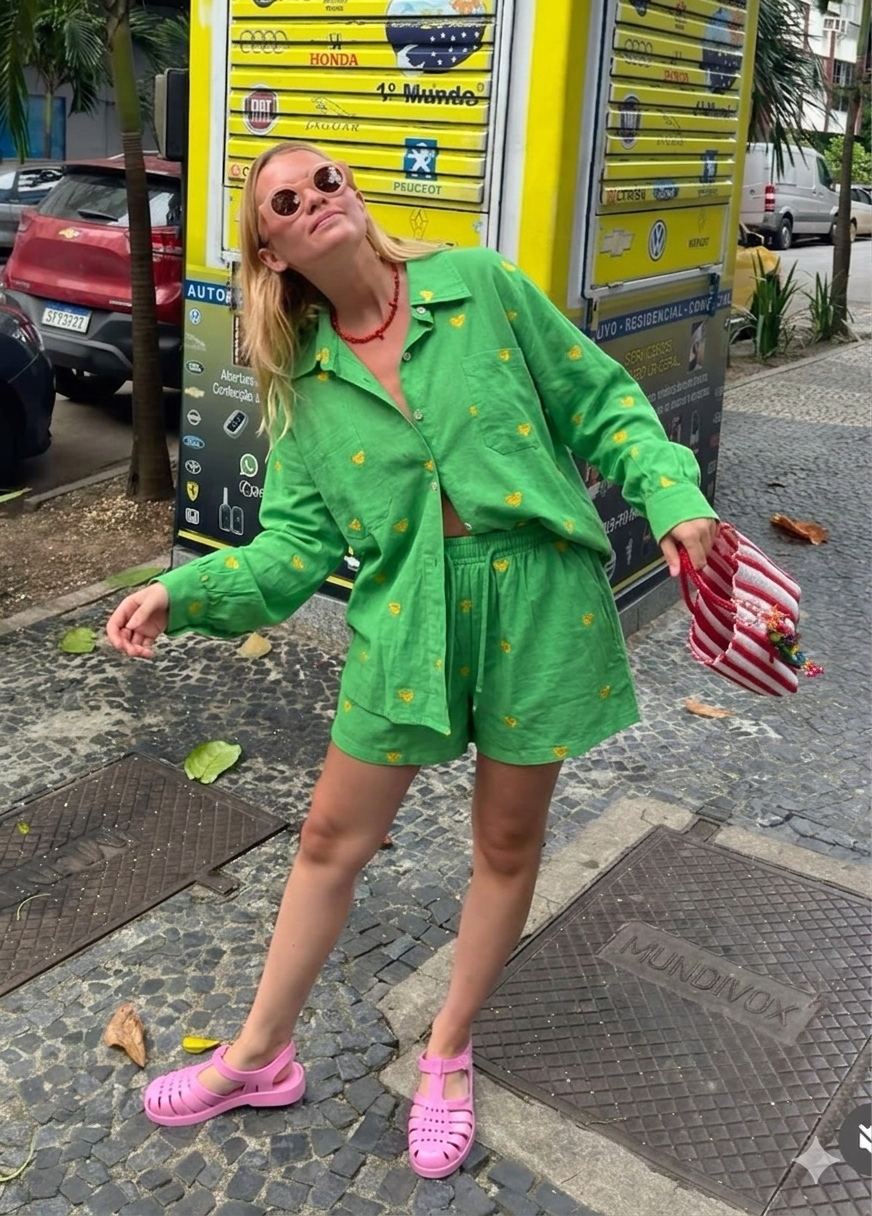 Set green hearts