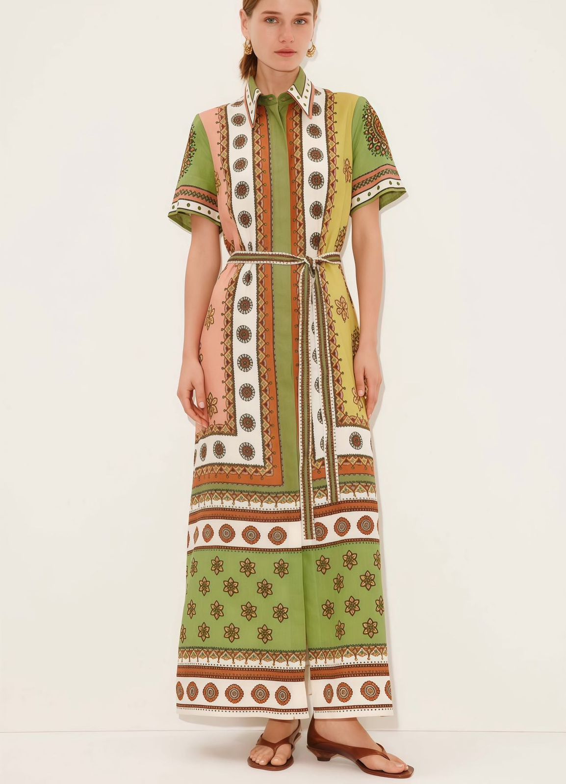 Dress pattern olive