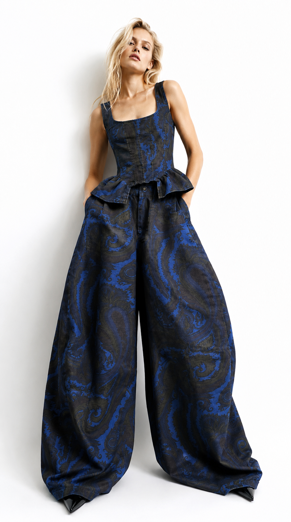 Set black blue zegzag