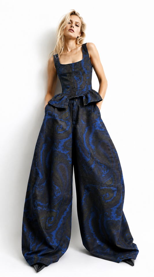 Set black blue zegzag