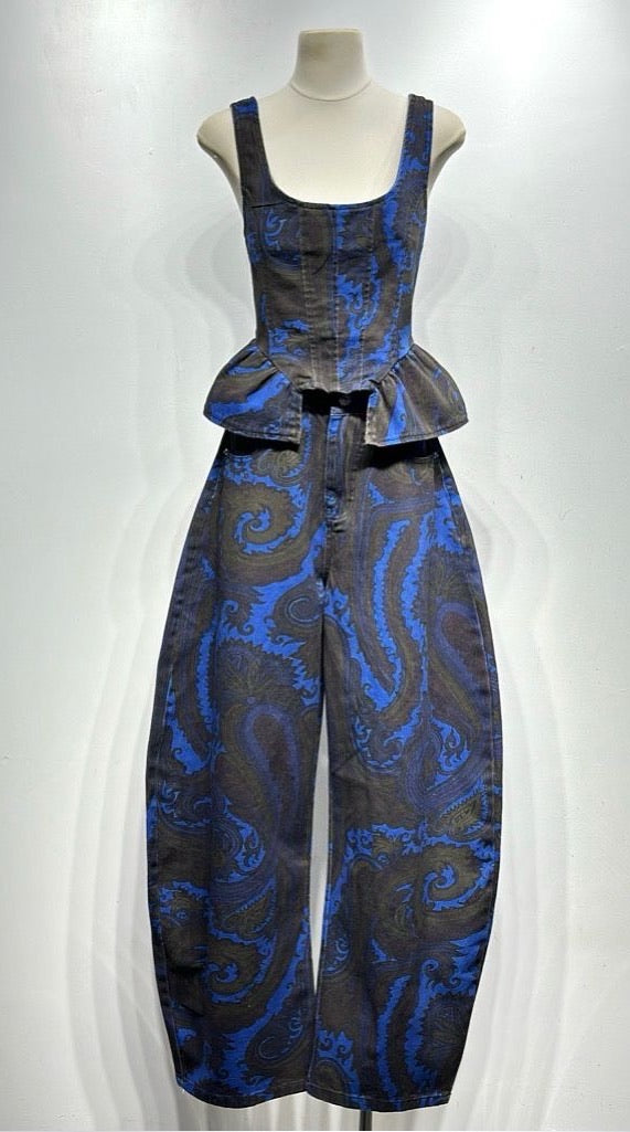 Set black blue zegzag