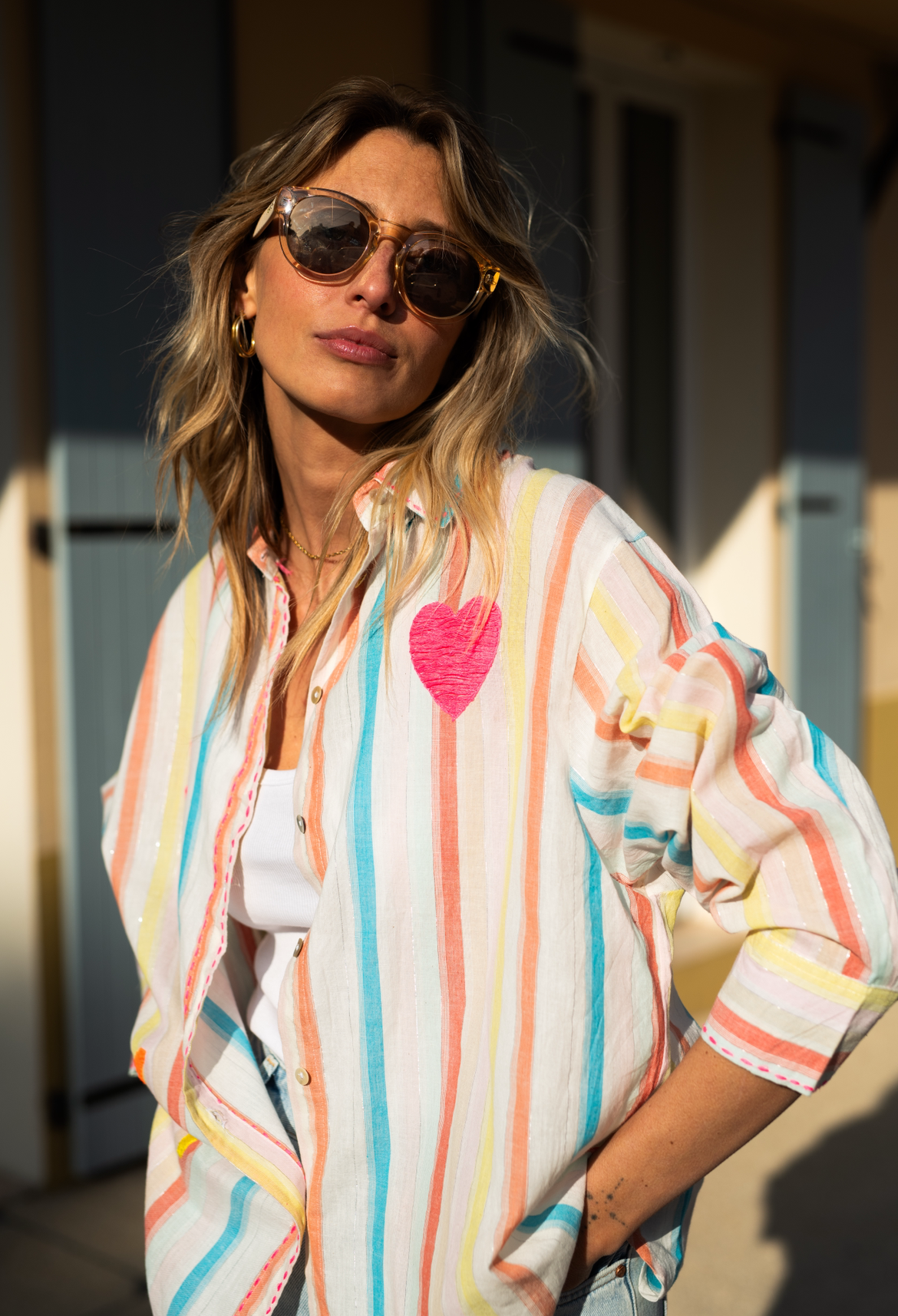 Shirt stripe heart