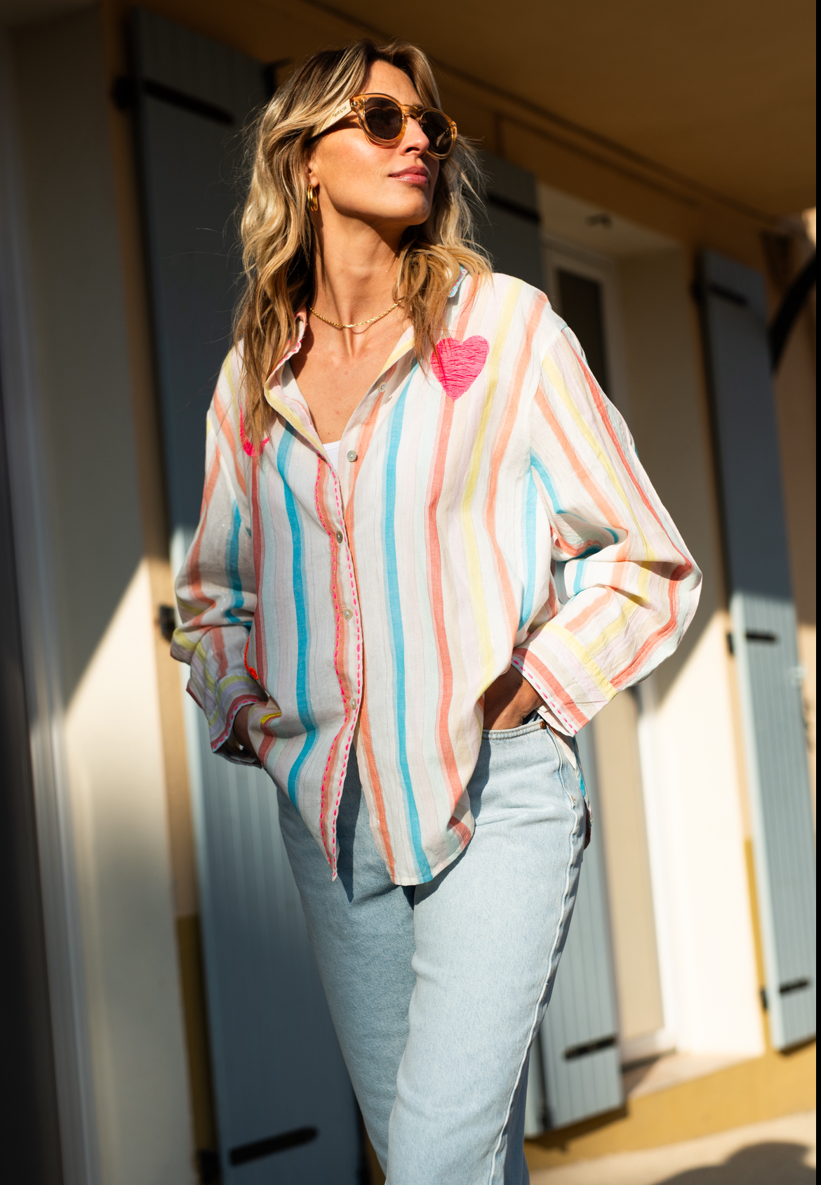 Shirt stripe heart