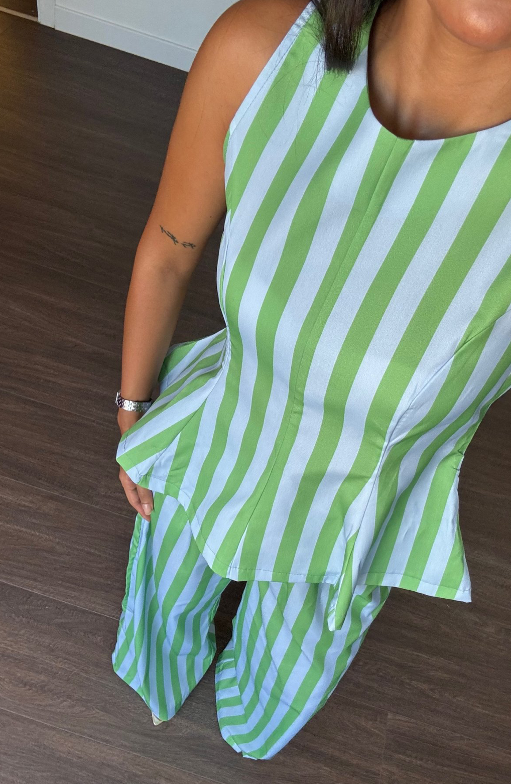 Set stripe blue green