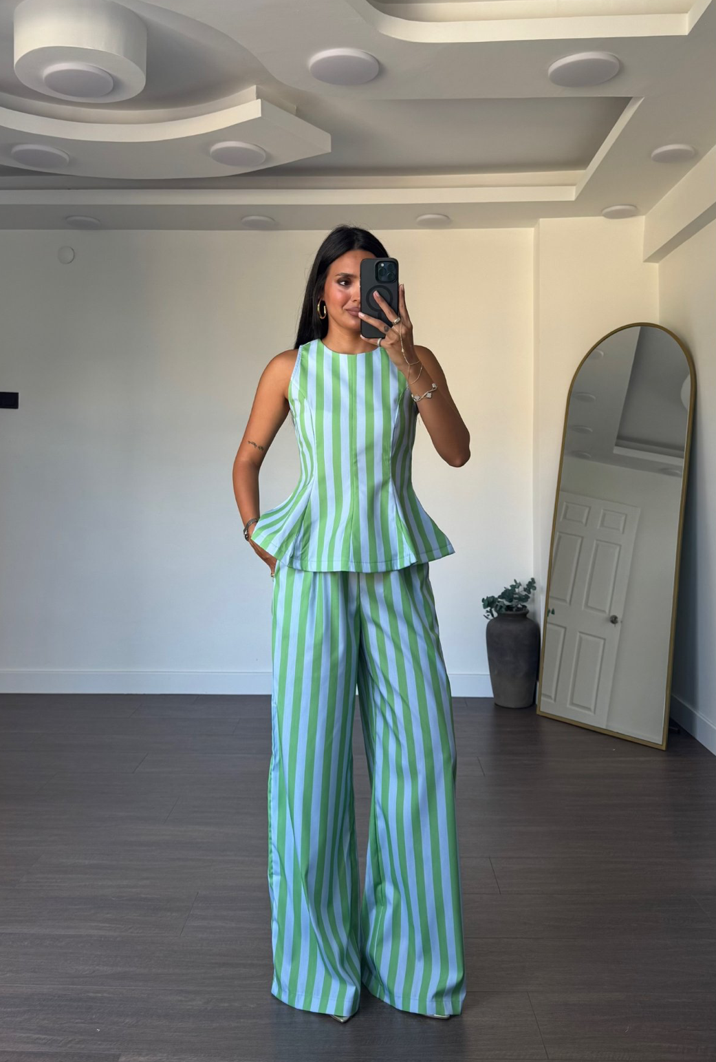 Set stripe blue green