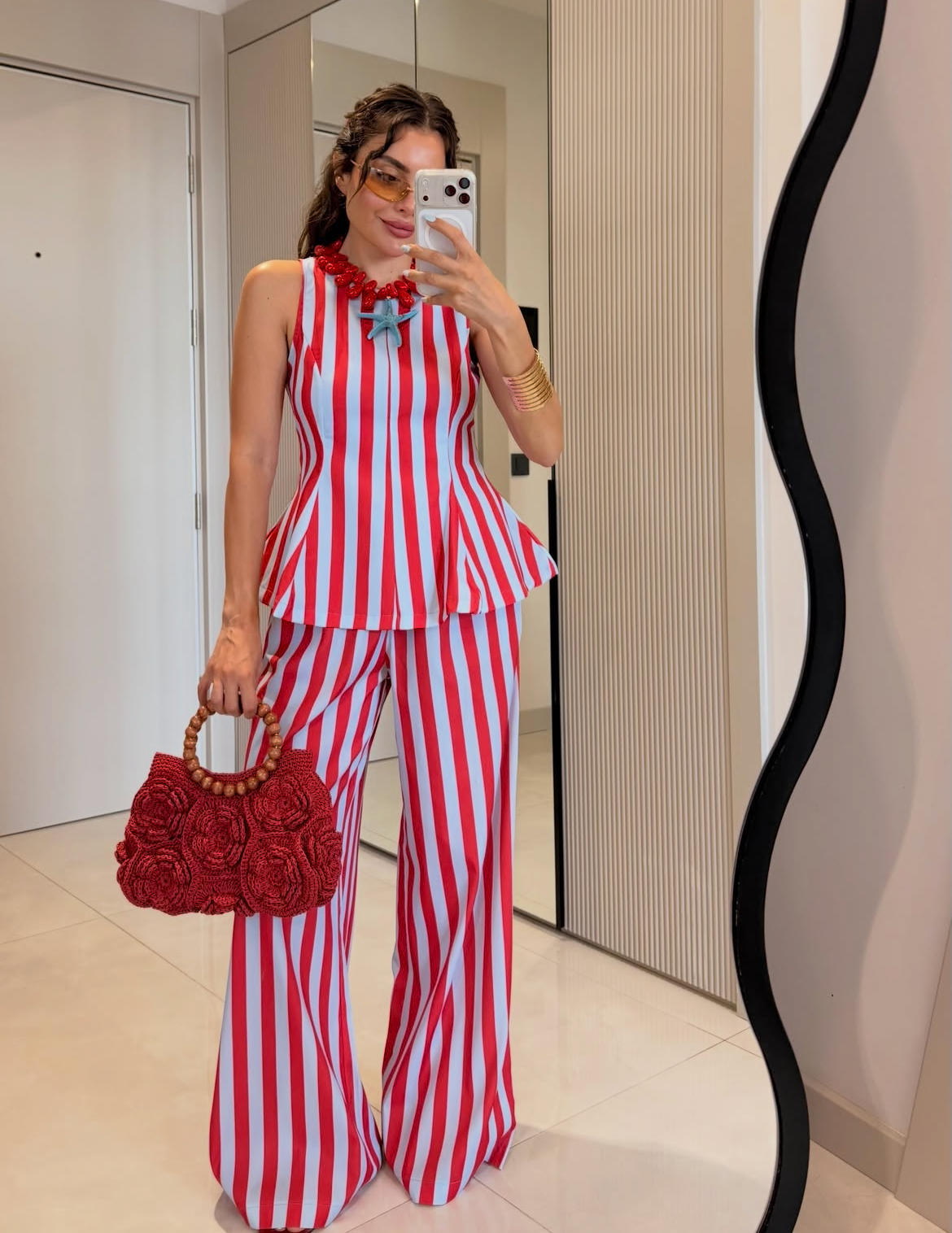 Set stripe blue red