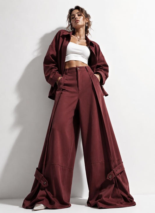 Pants burgundy