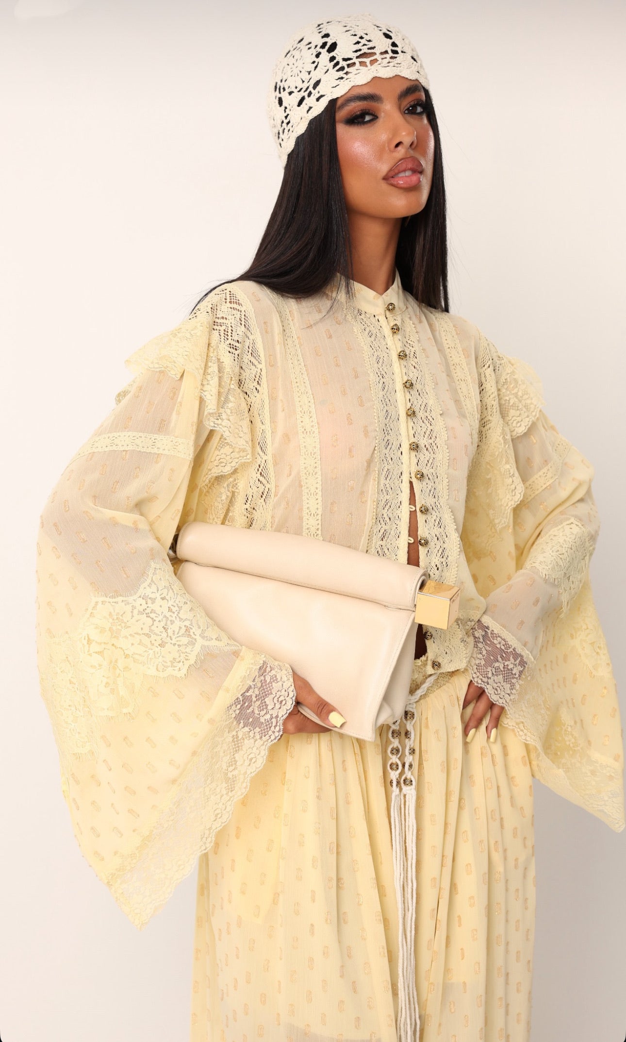 Set polka gold lace yellow