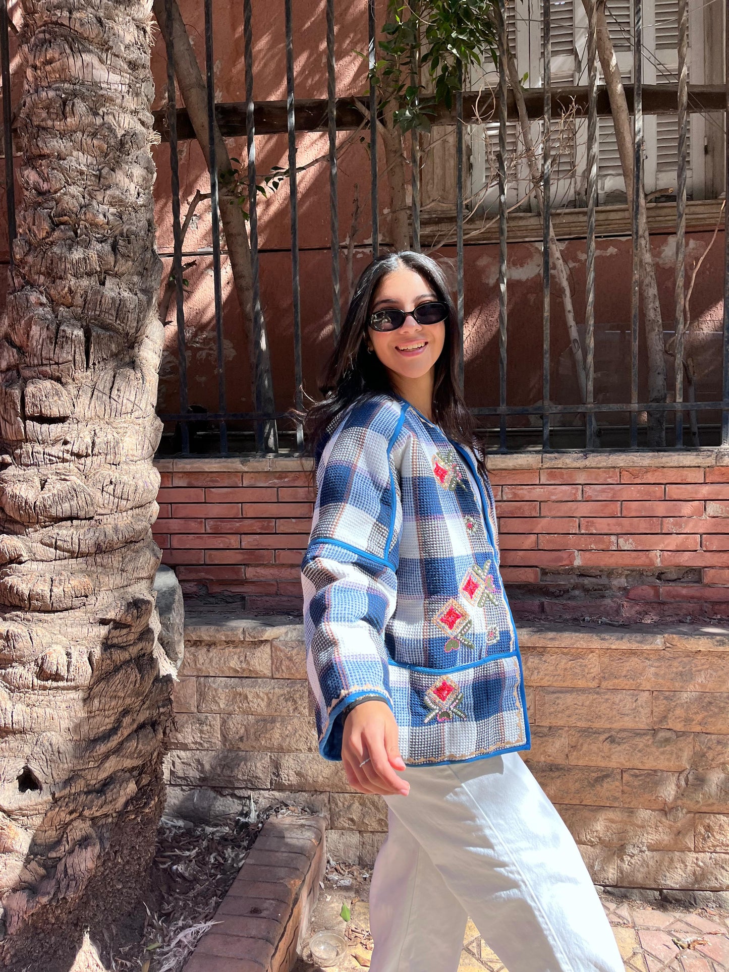Jacket blue blanc