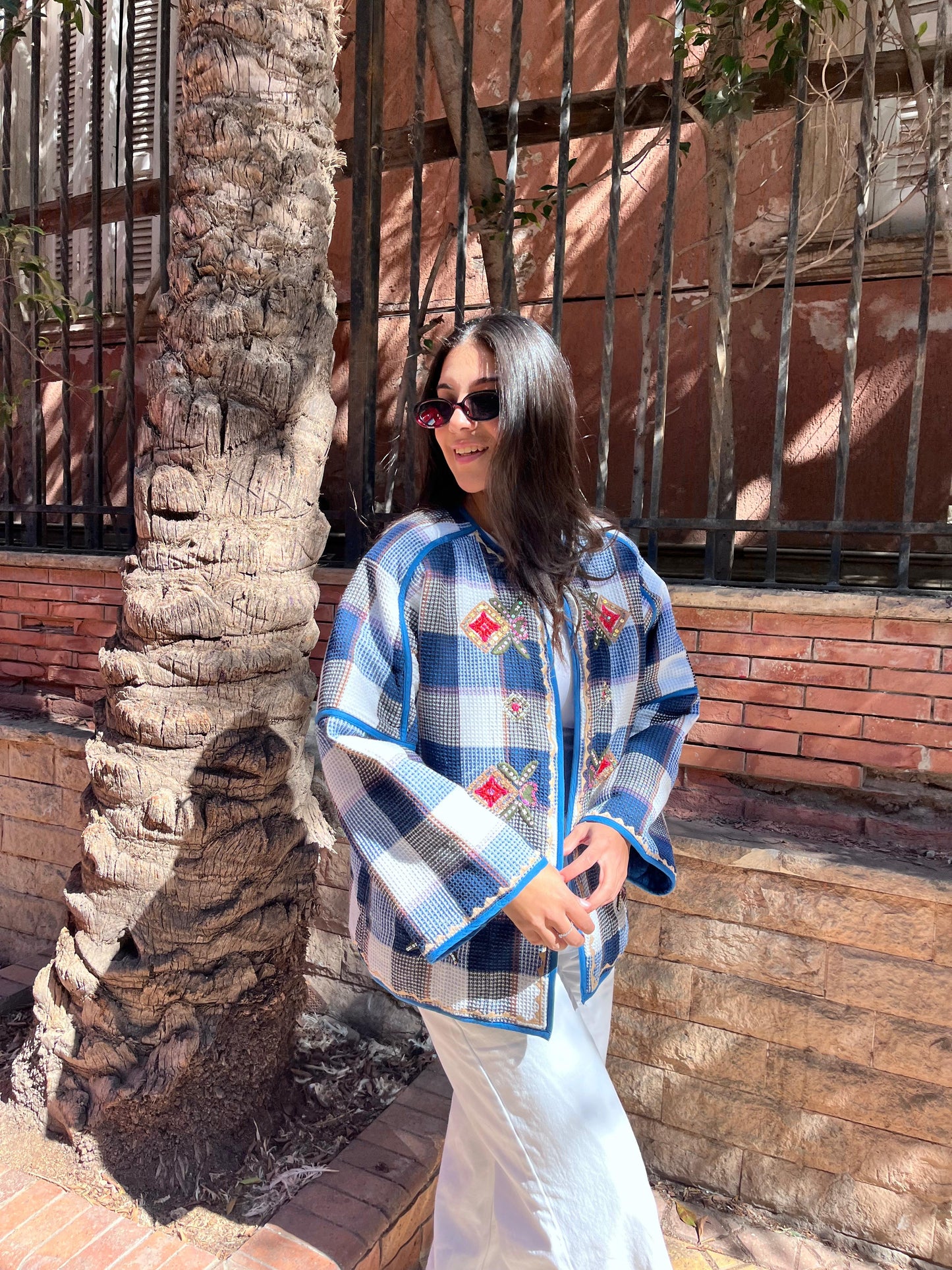 Jacket blue blanc