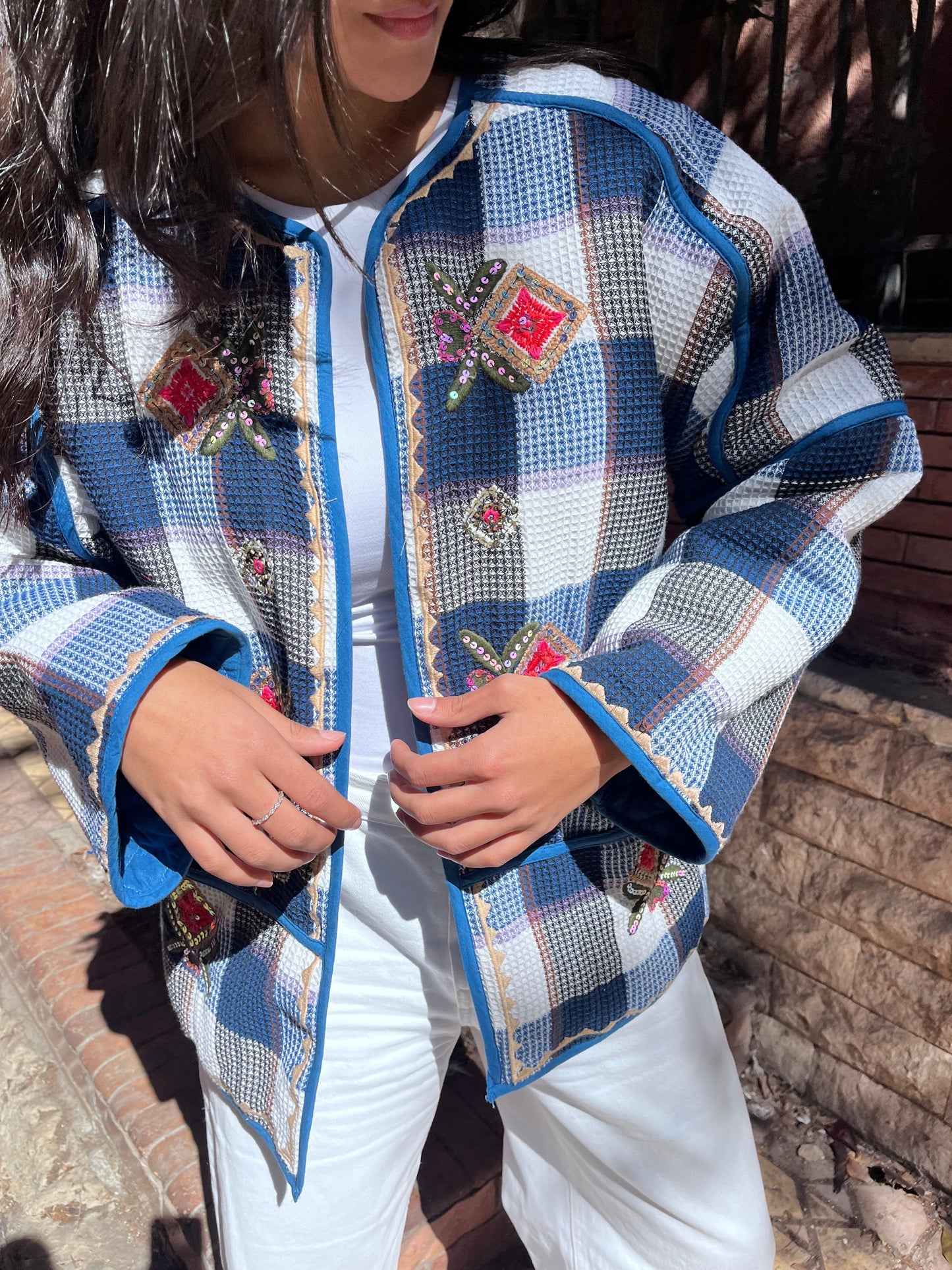 Jacket blue blanc