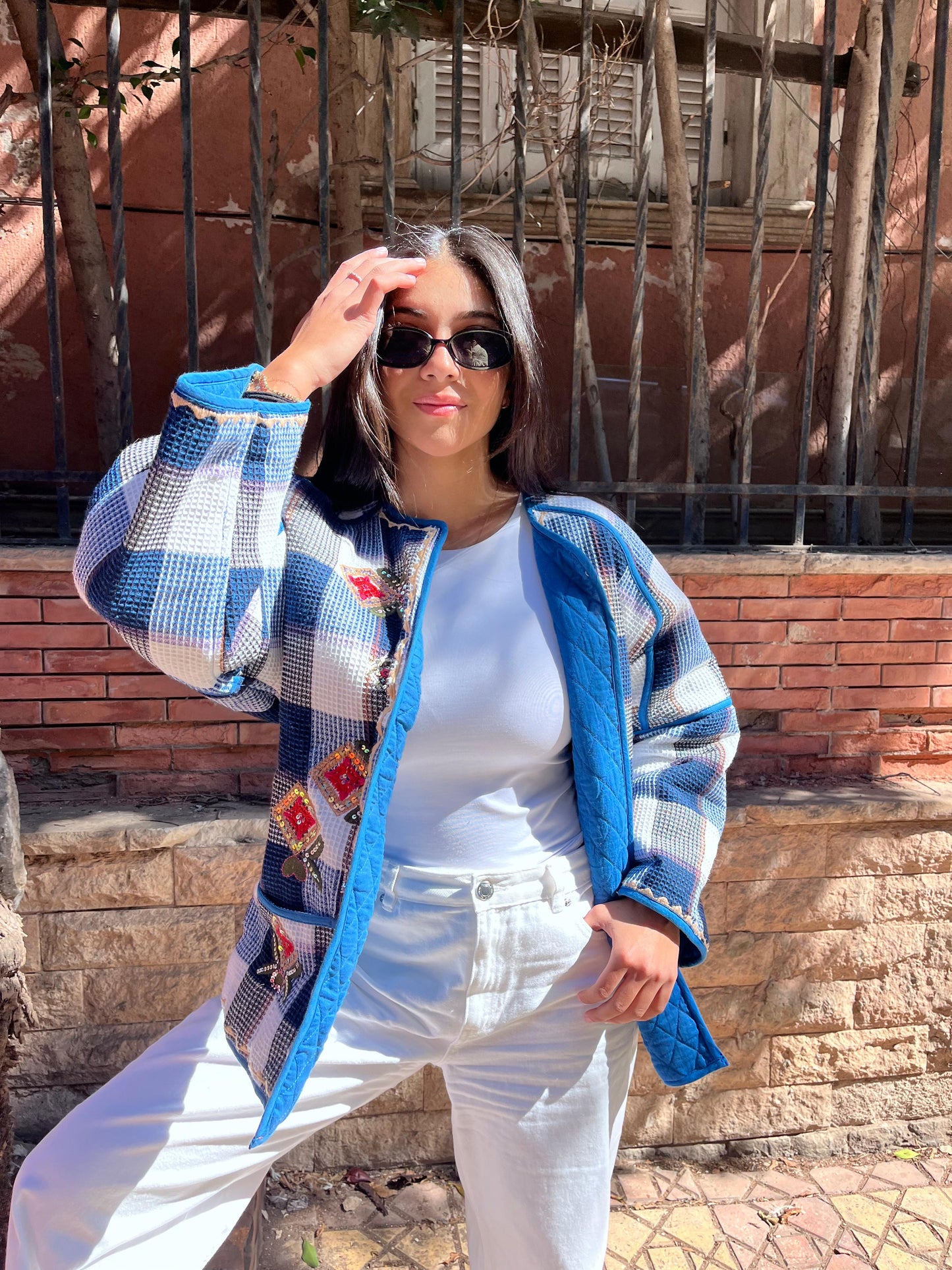 Jacket blue blanc