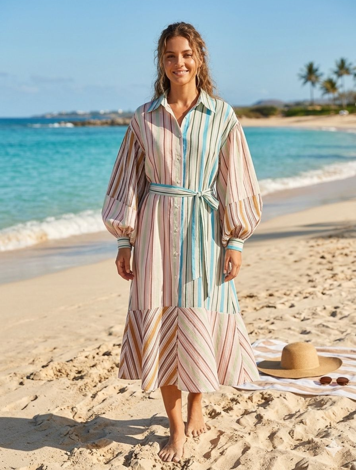 Dress stripe belt