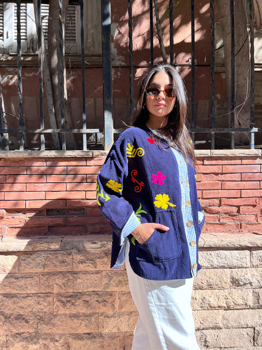 Jacket Embroidery navy