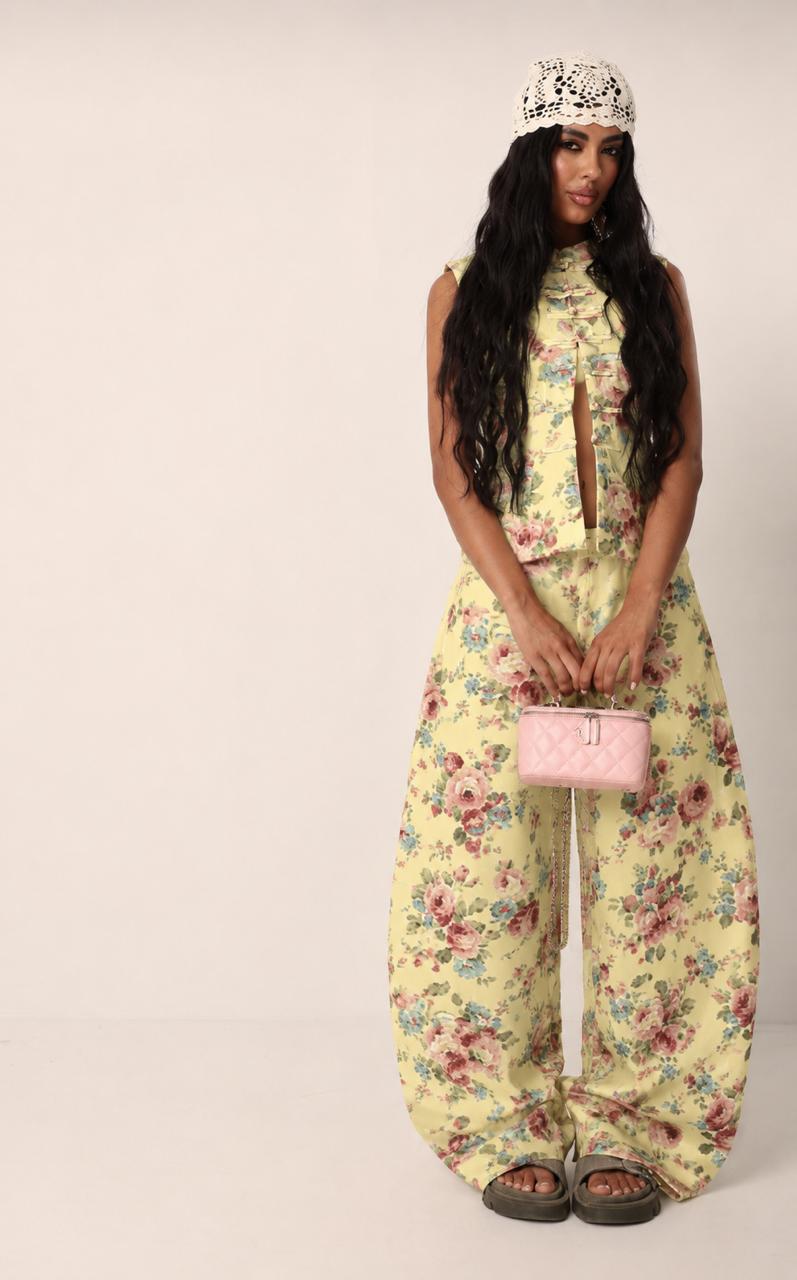 Set floral yellow