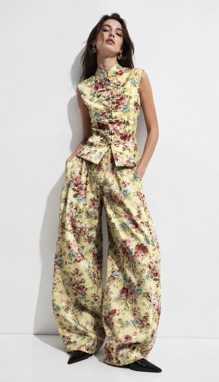 Set floral yellow