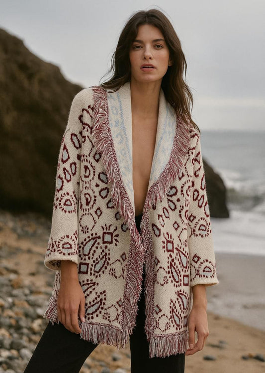 Bandana cardigan mix color