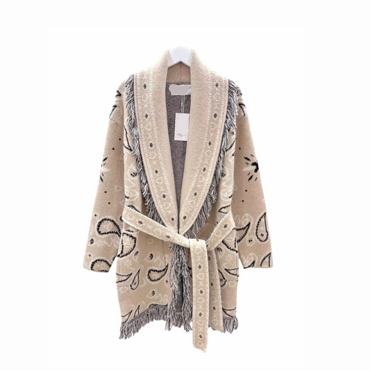 Bandana cardigan light beige