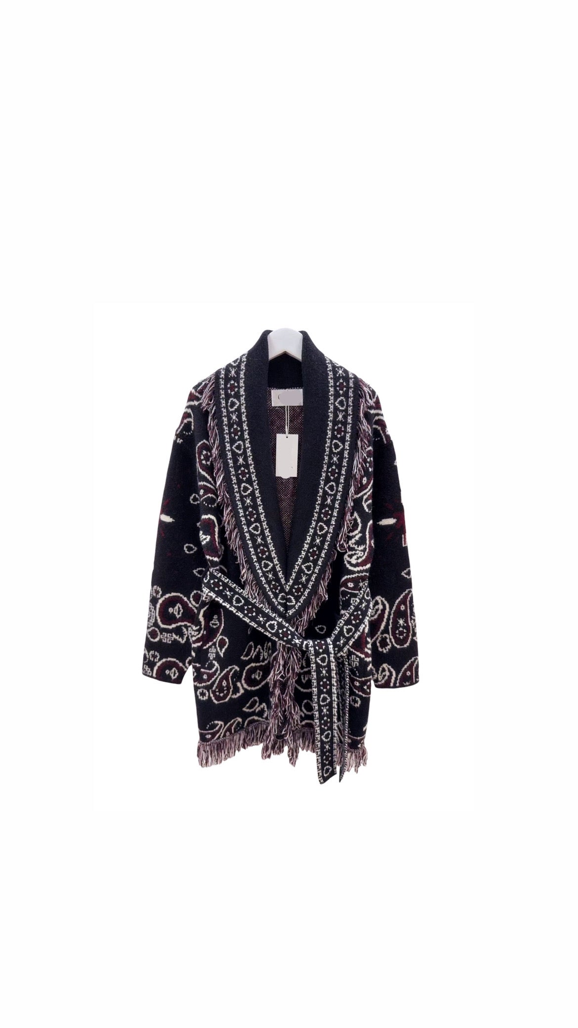 Bandana cardigan blackXBurgyndy