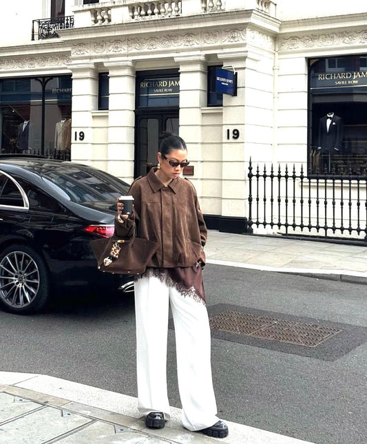 Jacket Bomber suede brown